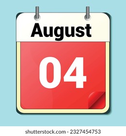 jour sur le calendrier, format d'image vectorielle, août 2004