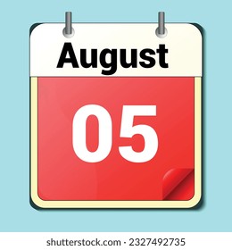 jour sur le calendrier, format d'image vectorielle, août 2005
