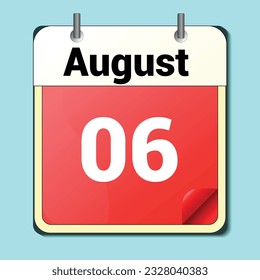 jour sur le calendrier, format d'image vectorielle, août 2006