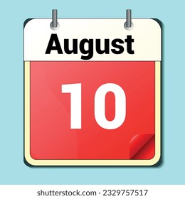 jour sur le calendrier, format d'image vectorielle, 10 août