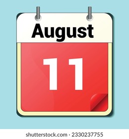jour du calendrier, format d'image vectorielle, 11 août