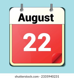 jour sur le calendrier, format d'image vectorielle, 22 août