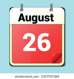 jour sur le calendrier, format d'image vectorielle, 26 août