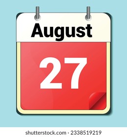 jour sur le calendrier, format d'image vectorielle, 27 août