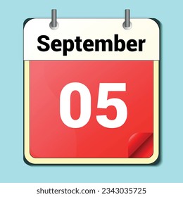 day on the calendar, vector image format, September 05