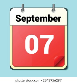 día del calendario, formato de imagen vectorial, septiembre de 2007