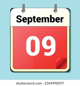 día del calendario, formato de imagen vectorial, septiembre de 2009