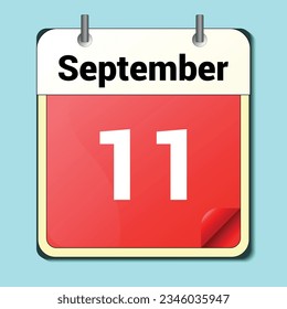 day on the calendar, vector image format, September 11