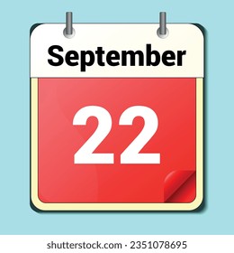 day on the calendar, vector image format, September 22