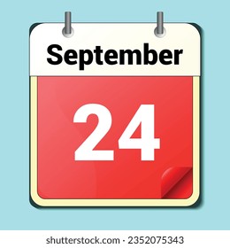día en el calendario, formato de imagen vectorial, 24 de septiembre