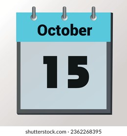 day on the calendar, vector image format, October 15