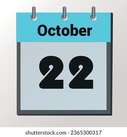 day on the calendar, vector image format, October 22