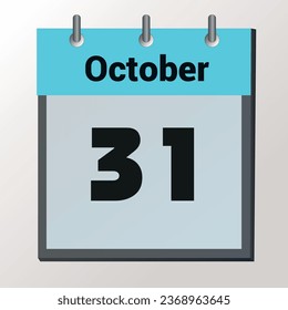 day on the calendar, vector image format, October 31