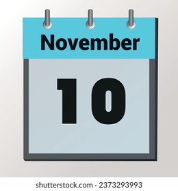 day on the calendar, vector image format, November 10