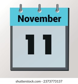 día en el calendario, formato de imagen vectorial, 11 de noviembre