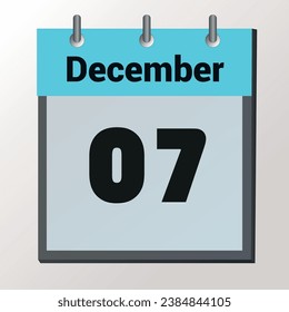 día del calendario, formato de imagen vectorial, diciembre de 2007