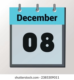 día del calendario, formato de imagen vectorial, diciembre de 2008