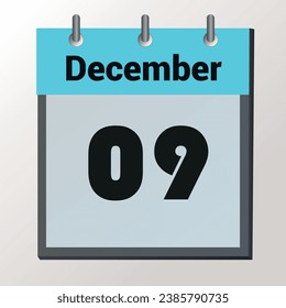 Tag auf dem Kalender, Vektorformat, Dezember 09