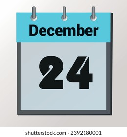 día en el calendario, formato de imagen vectorial, 24 de diciembre