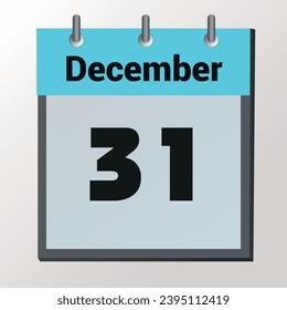 Tag auf dem Kalender, Vektorformat, 31. Dezember