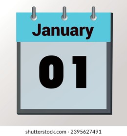 día del calendario, formato de imagen vectorial, enero de 2001