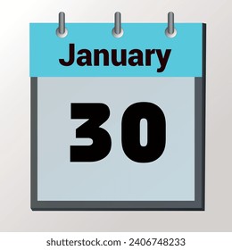 day on the calendar, vector image format, January 30