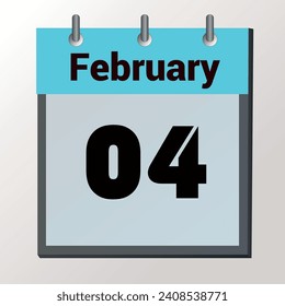 day on the calendar, vector image format, February 04