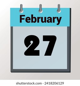 day on the calendar, vector image format, February 27