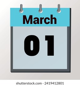 día del calendario, formato de imagen vectorial, marzo de 2001