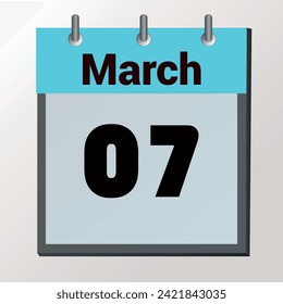 day on the calendar, vector image format, March 07
