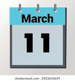 day on the calendar, vector image format, March 11