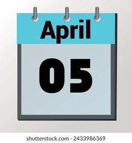 day on the calendar, vector image format, April 05