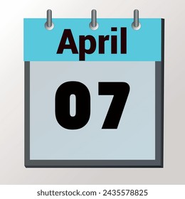 day on the calendar, vector image format, April 07