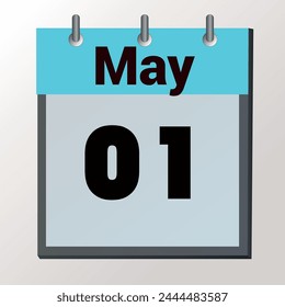 day on the calendar, vector image format, May 01