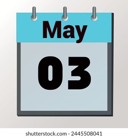 day on the calendar, vector image format, May 03