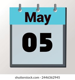 day on the calendar, vector image format, May 05