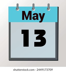 day on the calendar, vector image format, May 13