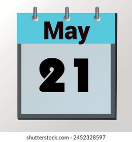 day on the calendar, vector image format, May 21