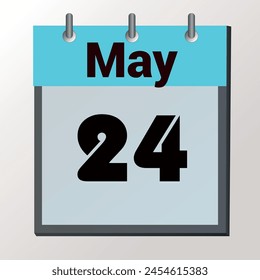 day on the calendar, vector image format, May 24