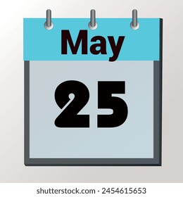 day on the calendar, vector image format, May 25