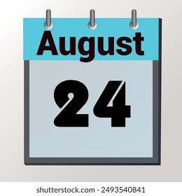 día en el calendario, formato de Imagen de Vector, 24 de agosto