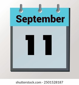 day on the calendar, vector image format, September 11