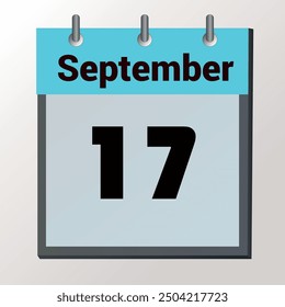 day on the calendar, vector image format, September 17