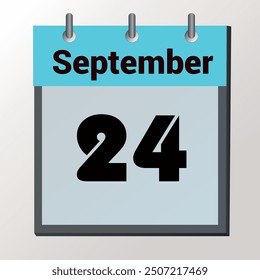 day on the calendar, vector image format, September 24