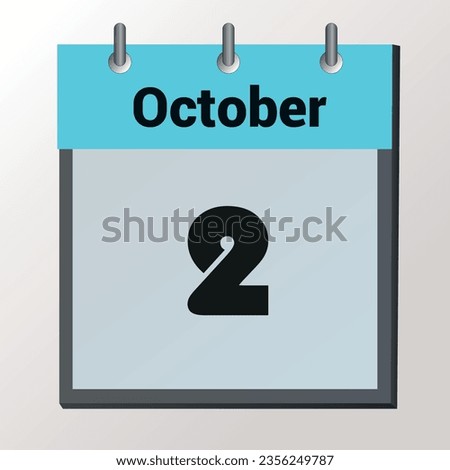 day on the calendar, vector image format, October 2