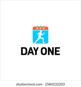 day one logo icon, calendar vector design, potential sport winner design. victory day concept