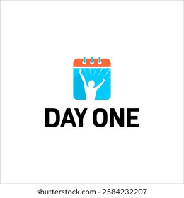 day one logo icon, calendar vector design, potential sport winner design. victory day concept