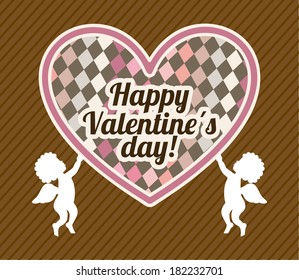 ValentineÃ?Â´s day over brown background, vector illustration
