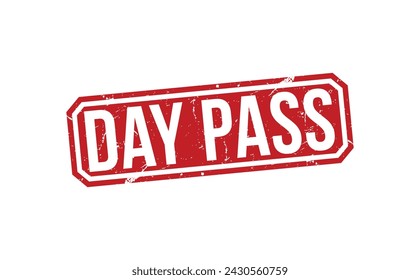 Day Pass Red Rubber Stamp vector design.