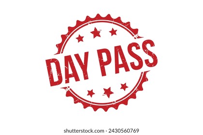 Day Pass Red Rubber Stamp vector design.